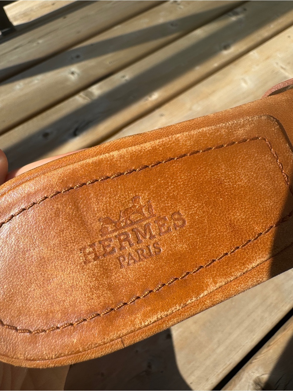 Hermes vintage leather kitten heel sandal - Picture 6 of 6
